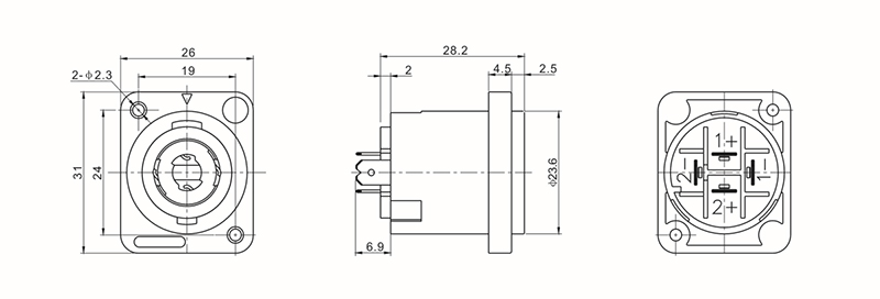 SpeakOn-Loudspeaker-Amplifier-4-Pin-Female-Panel-Mount-Socket-Connector