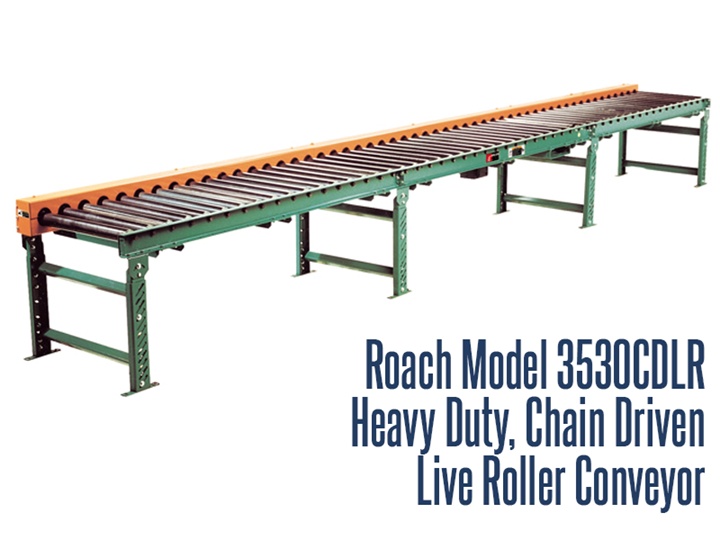 Roach Model 738LS Light Duty Line Shaft Driven Live Roller Conveyor | Line Shaft Conveyor | Lineshaft Conveyor System | Parcel Handling Conveyors |