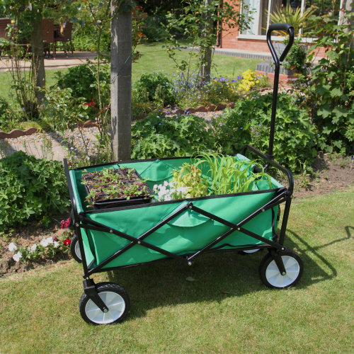 yunyun Heavy Duty Wheelbarrow,Large All-Terrain Garden Cart,Beach Wagons with Big Wheels,with Brake Foldable Wagon Cart,Suitable for Any Terrain - Gone Beachin