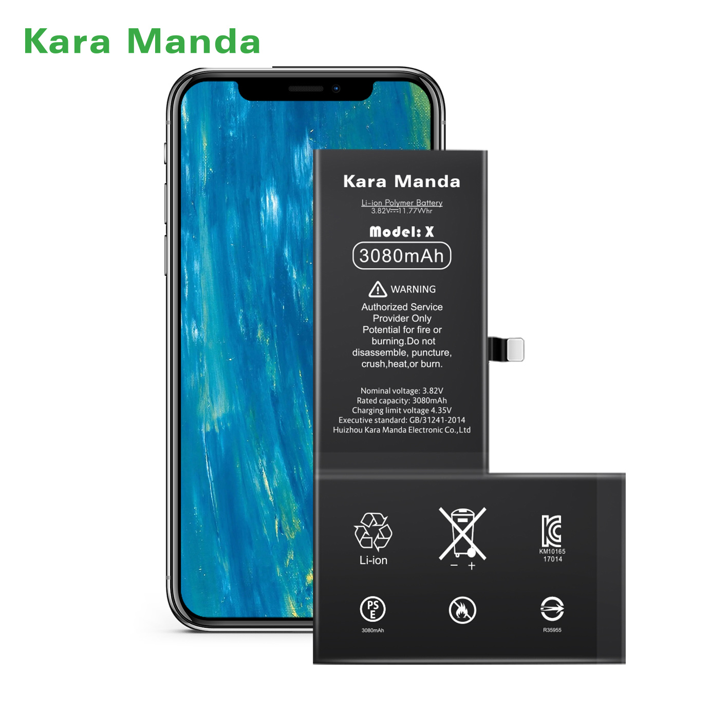 Factory Direct iPhone X Replacement Battery - Wholesale High Capacity 3080mAh - Kara Manda