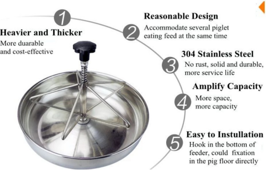 Stainless steel piggery feed bowl2241