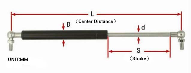 QPQ nitrade treatment anti rust steel material gas strut lockable gas spring for shock absorber