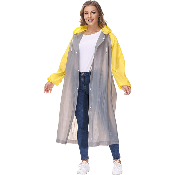 Eva Fabric <a href='/long-raincoat/'>Long <a href='/raincoat/'>Raincoat</a></a> - Factory Direct Transparent Waterproof Rainwear With Hood