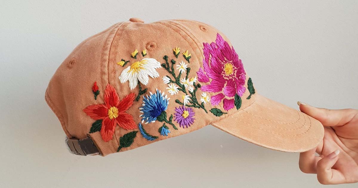 Embroidered hat | Etsy