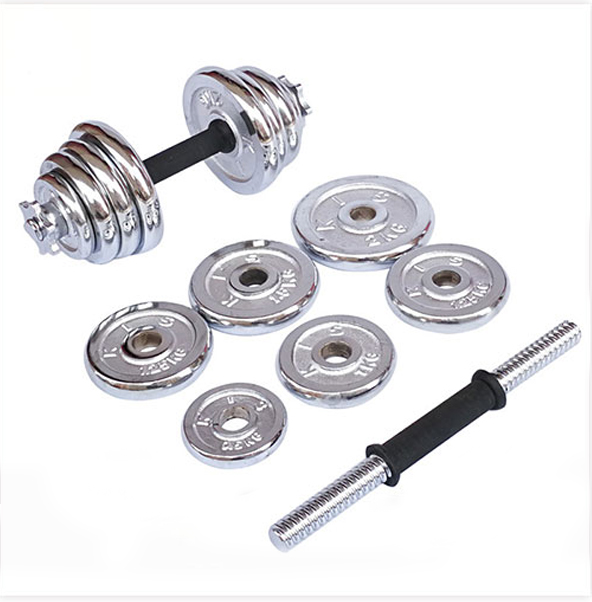 Cast iron 20kg chrome <a href='/adjustable-dumbbell/'>adjustable dumbbell</a> set heavy