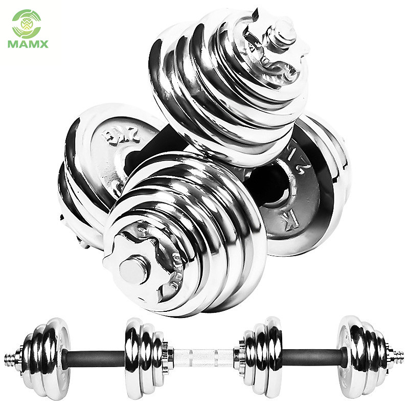 Chrome 50kg barbell <a href='/bodybuilding/'>Bodybuilding</a> weights dumbbells set