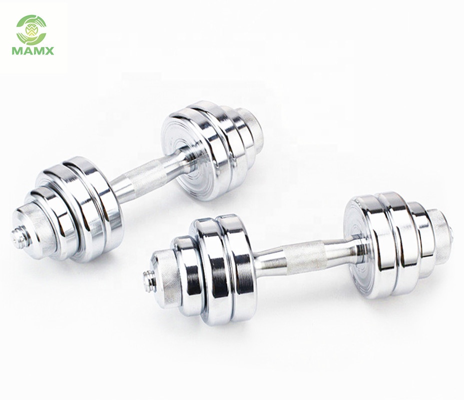 Factory Direct: Adjustable Dumbbells & Rotating Gym Equipment - Silver Chrome, New and Improved