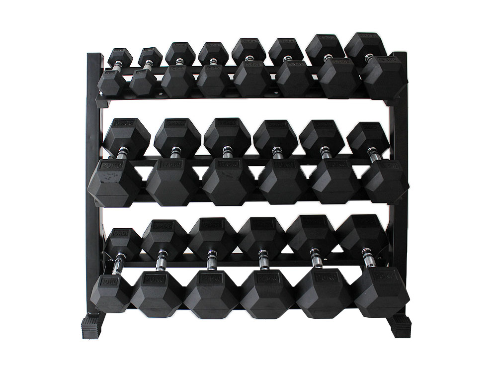 rubber dumbbell rack