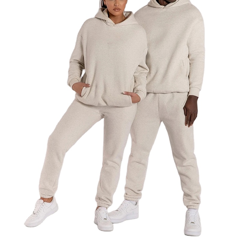 Custom Logo Blank Hoodies and Sweatpants Set Solid Color Plain Unisex Sweatsuit Tracksuit Unisex <a href='/2-piece-sets/'>2 Piece Sets</a>