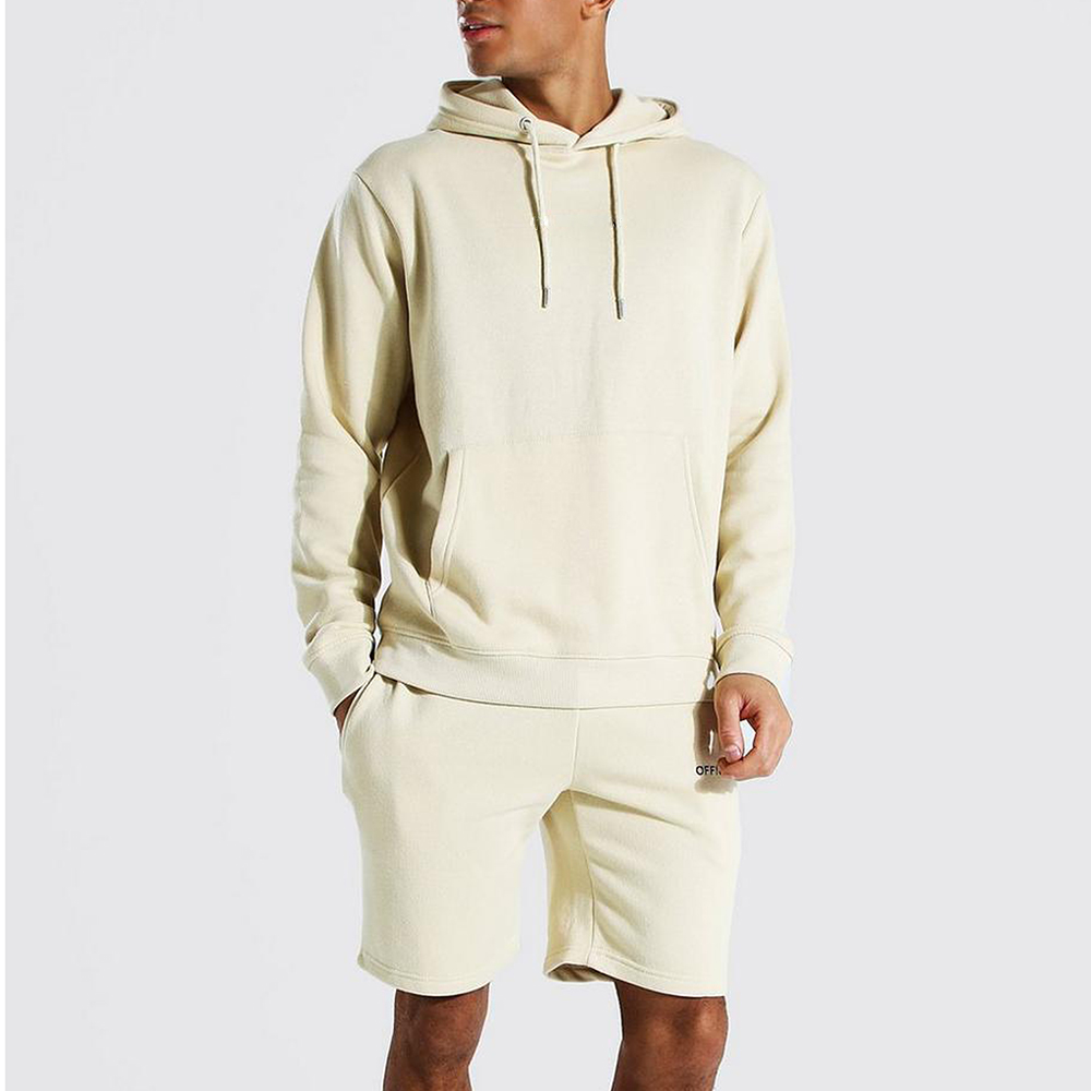 Custom Fashion French Terry Short Sweatsuit 350gsm Hoodies and <a href='/shorts-set/'>Shorts Set</a> for Men