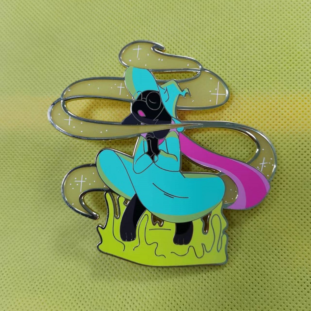 Translucent enamel pin badge