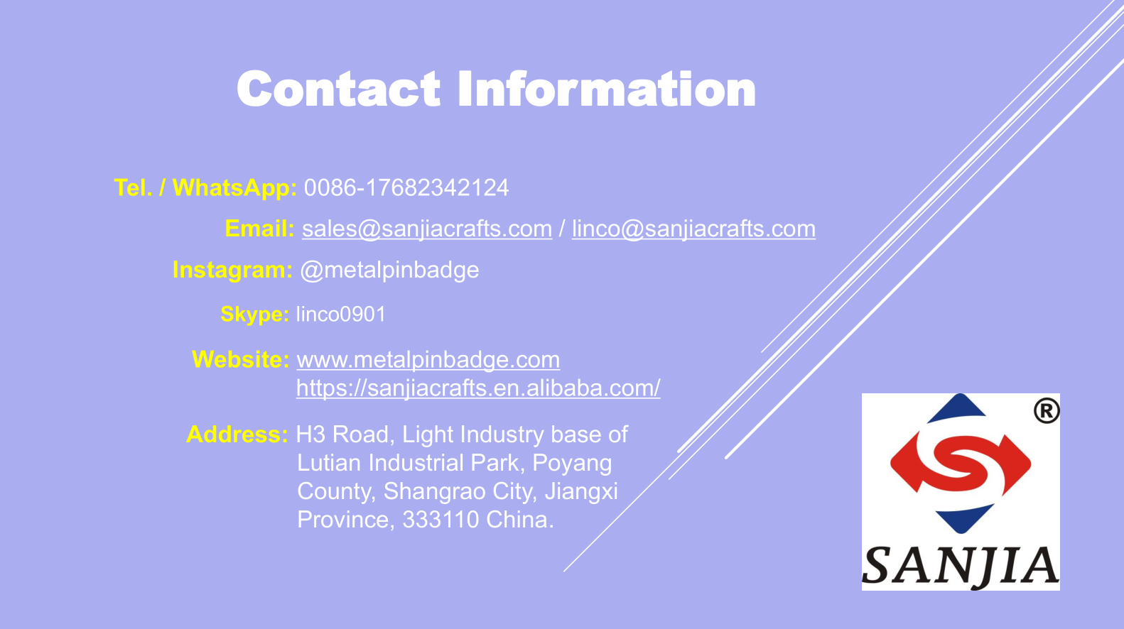 contact info.