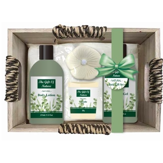 private label organic natural bath gift set with candle cup