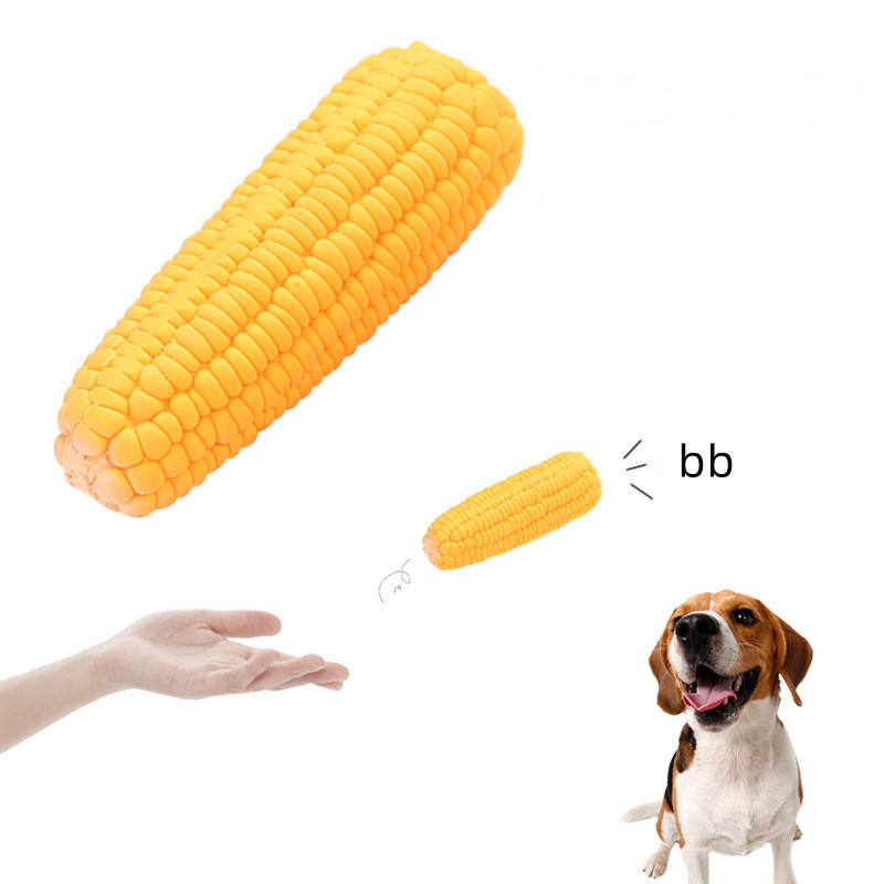 Latex Corn Shape Pet Chew <a href='/toys/'>Toys</a> Interactive Dog Squeak Toys 