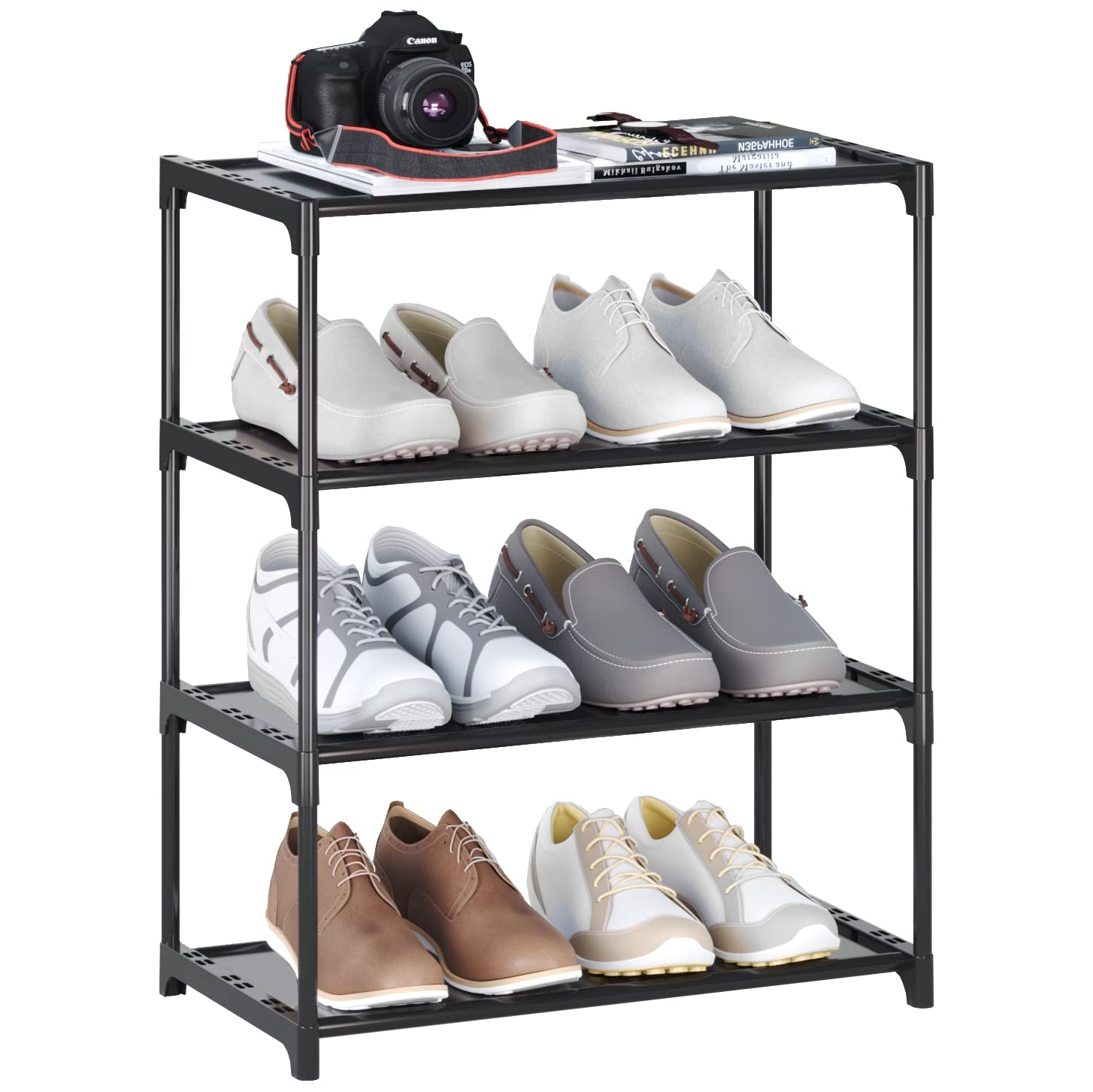 Factory Direct Sale: 4-Tier Small Shoe Rack for Entryway | Stackable Storage Organizer