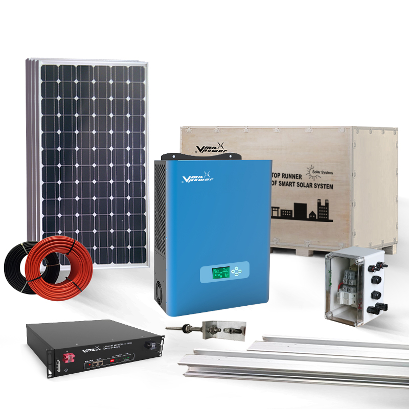 6kw Vmaxpower easy to install Complete  <a href='/hybrid-inverter/'>Hybrid <a href='/inverter/'>Inverter</a></a> with  MPPT Solar Controller (off grid) kits solar energy system 