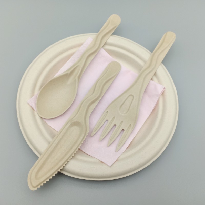 Bagasse 100% <a href='/biodegradable/'>Biodegradable</a> Compostable Cutlery knife/fork/spoon