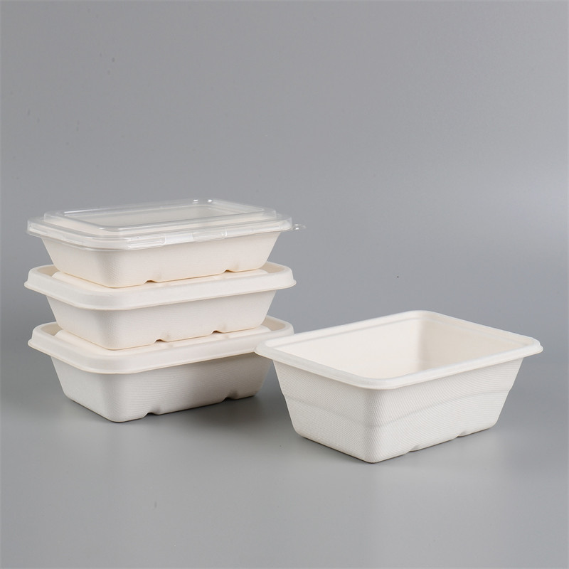 Factory Direct: <a href='/biodegradable/'>Biodegradable</a> Bagasse Paper Trays With Lids for Takeaway