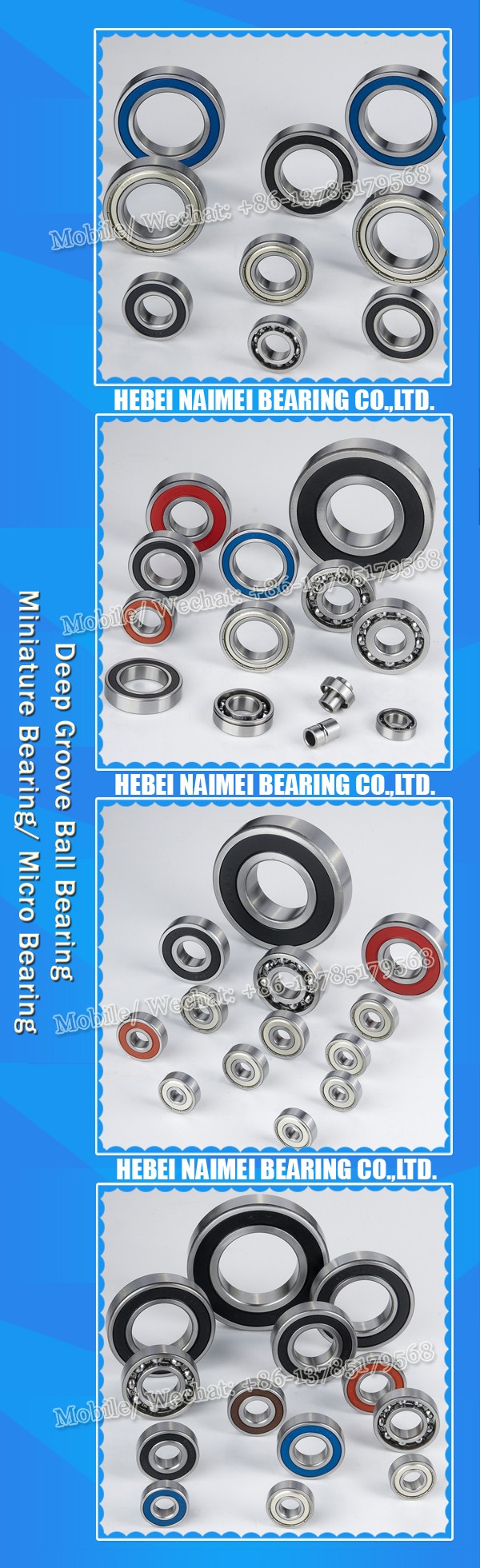 Small and mini size ball bearing 602 603 604 605 606 607 608 609 ZZ 2RS