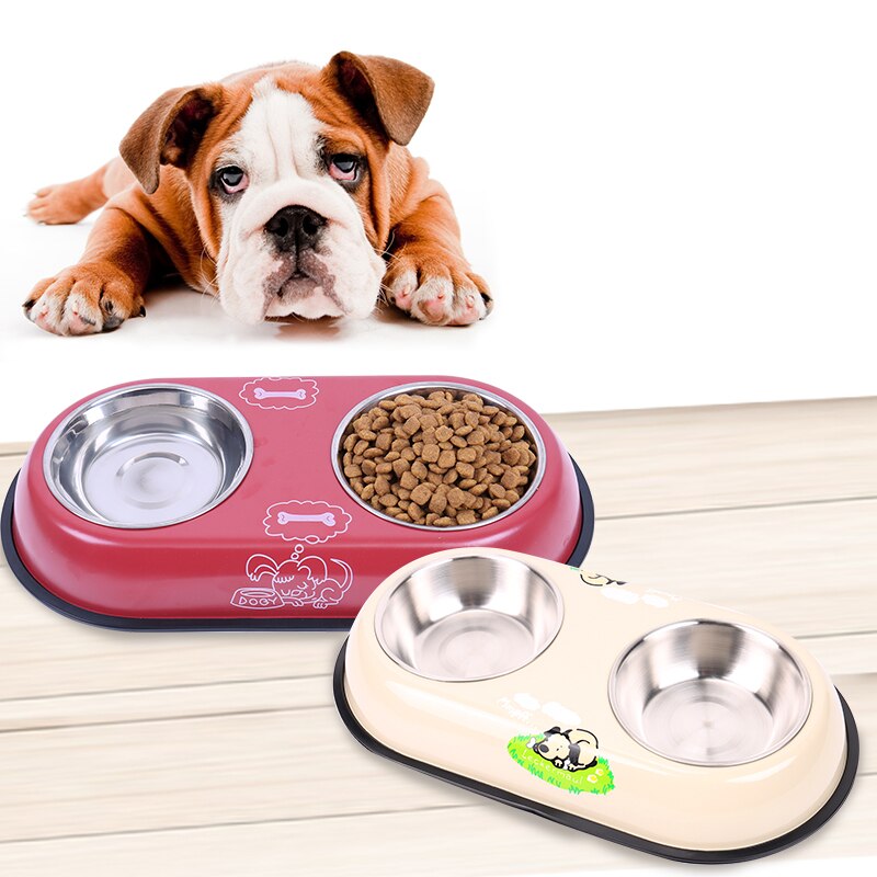 <a href='/cat/'>Cat</a> Food And Water Bowl Plastic Stainless Steel Puppy <a href='/dog/'>Dog</a> Drink Dish Pet Feeder Puts In  JackDempsey