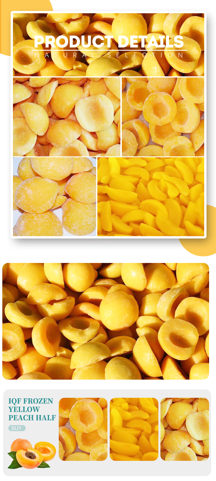 IQF yellow peach halves nutrition high quality