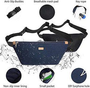 Waist Bag for Women Men, Running Fanny Pack Belt Bag with Adjustable Strap for Casual Hiking Cycling Dog Walking Fishing