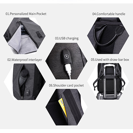 Multifunction USB charging Men 15.6inch Laptop Backpacks For Teenager Fashion Men Mochila Leisure Travel backpack (2)