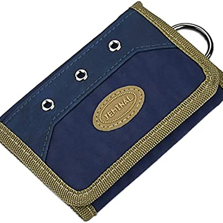 New Canvas Short Men's Boys Wallet with Metal Ring (3)