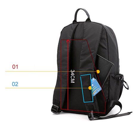 USB Backpack Men Nylon Waterproof Travel Bag New Simple Pure Color Backbag Leisure Light Fitness Male Bag Sports Bag Black Gray (9)