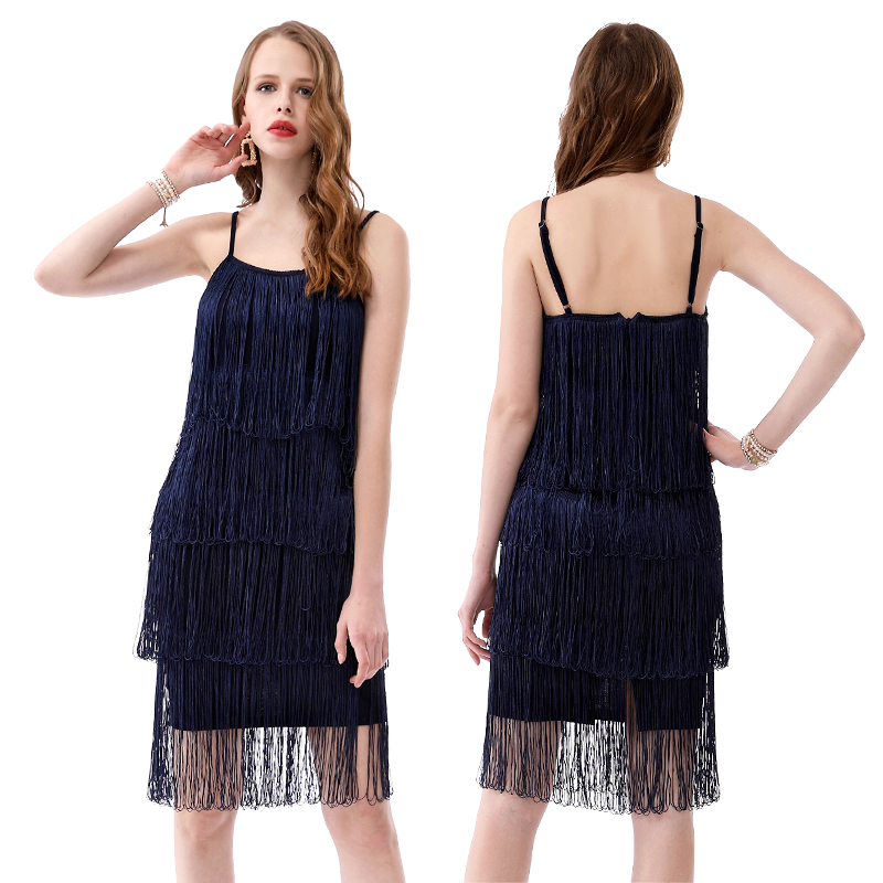 2020 Summer Hot Selling High Quality Most Popular New Design Fashionable Sexy Sleeveless Sling Tassel Women Club Party Dress