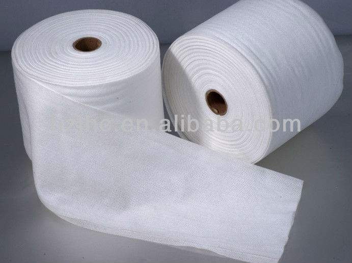Eco friendly absorbent woodpulp fiber spun lace non woven wipe fabric