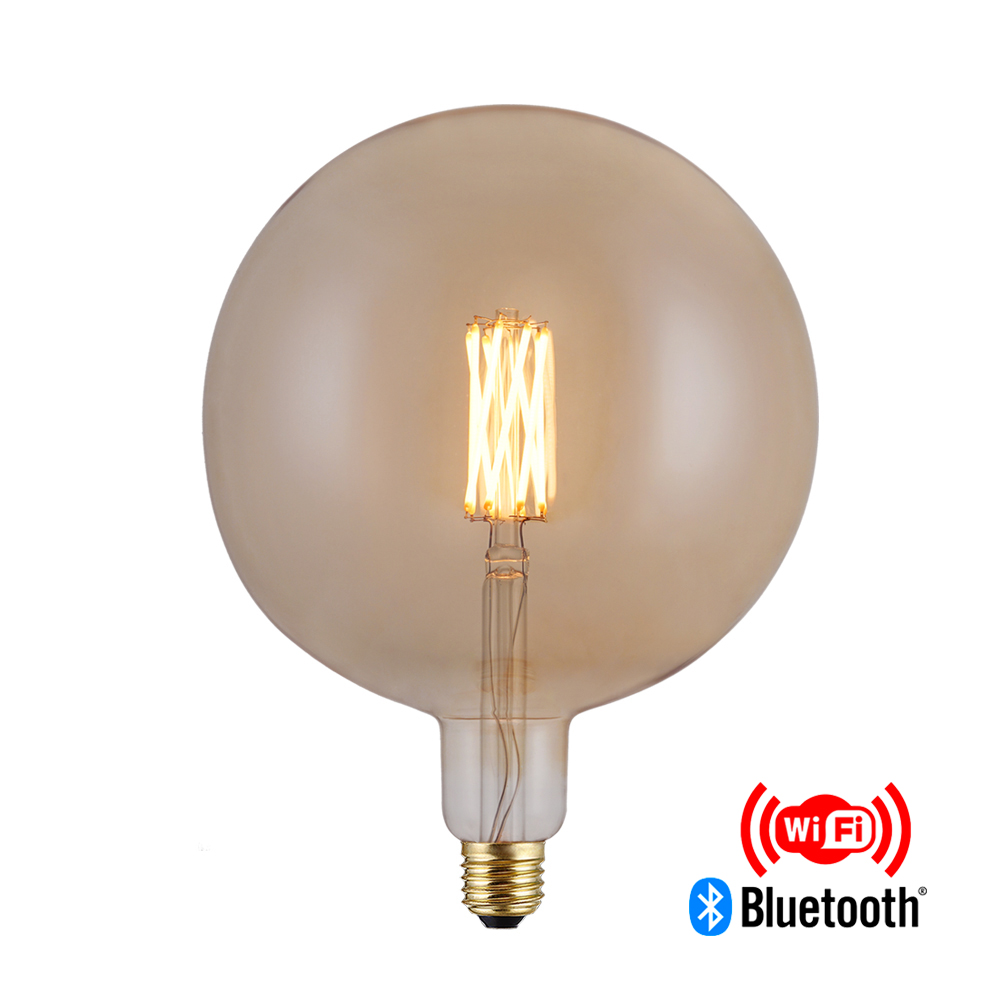 Factory-Direct Smart Vintage Gold LED Bulb: Works with Alexa & Google Home | Smart Gaint <a href='/edison-bulb/'>Edison Bulb</a> G300 5W LED