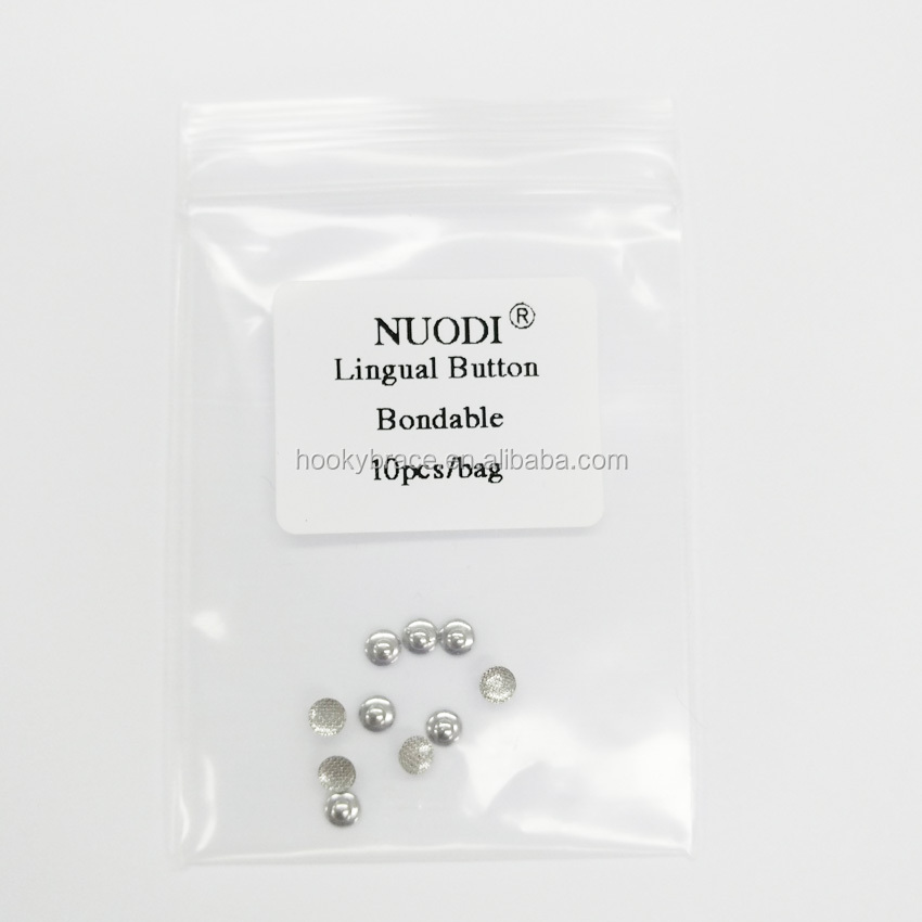 Dental Orthodontic lingual buttons bondable round base with 80 gauge mesh dental lingual buttons