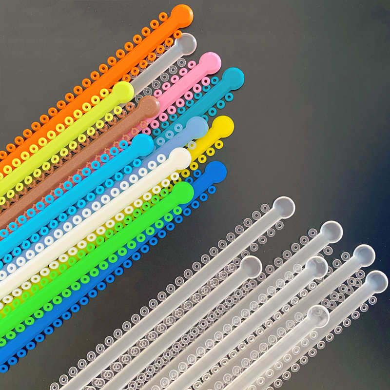 high quality dental orthodontic ligature ties transparent color elastic long type ligature tie