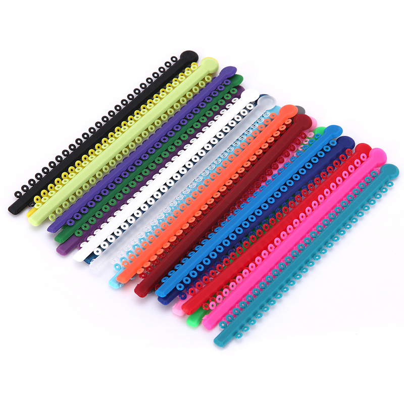 high quality dental orthodontic ligature ties transparent color elastic long type ligature tie