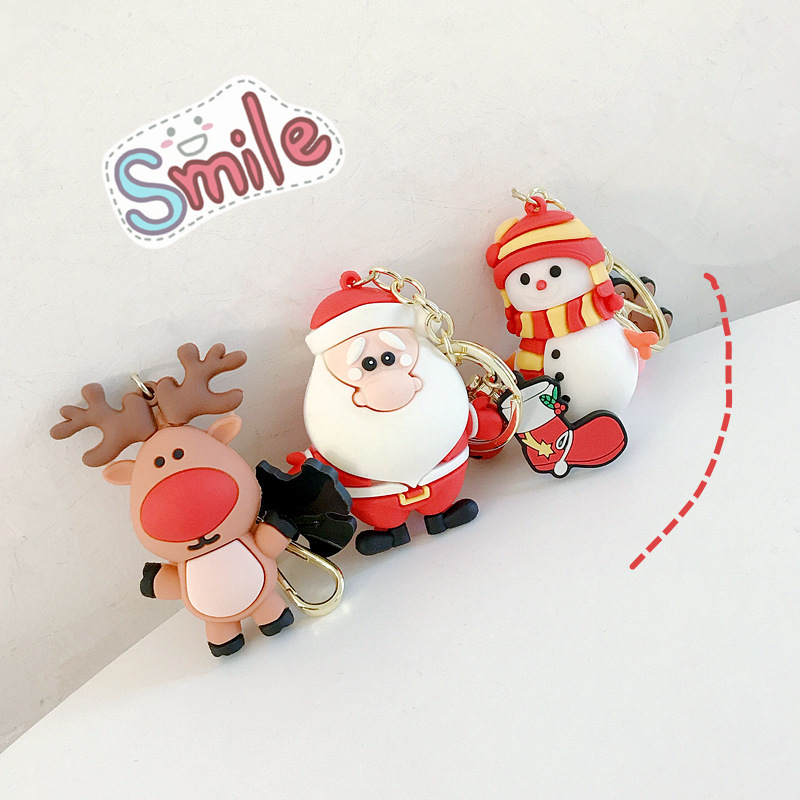 Factory Direct Christmas Keychains - Get Festive with Our Cartoon Couple PVC Keychains Wholesale