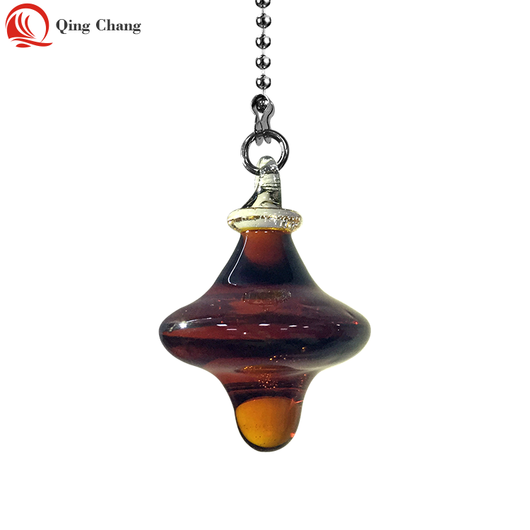 QINGCHANG: Factory-Made High Quality Crystal Amber UFO Fan Pull Chain