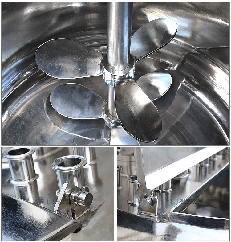 Sanitary stainless steel steam heating mixing tank 04