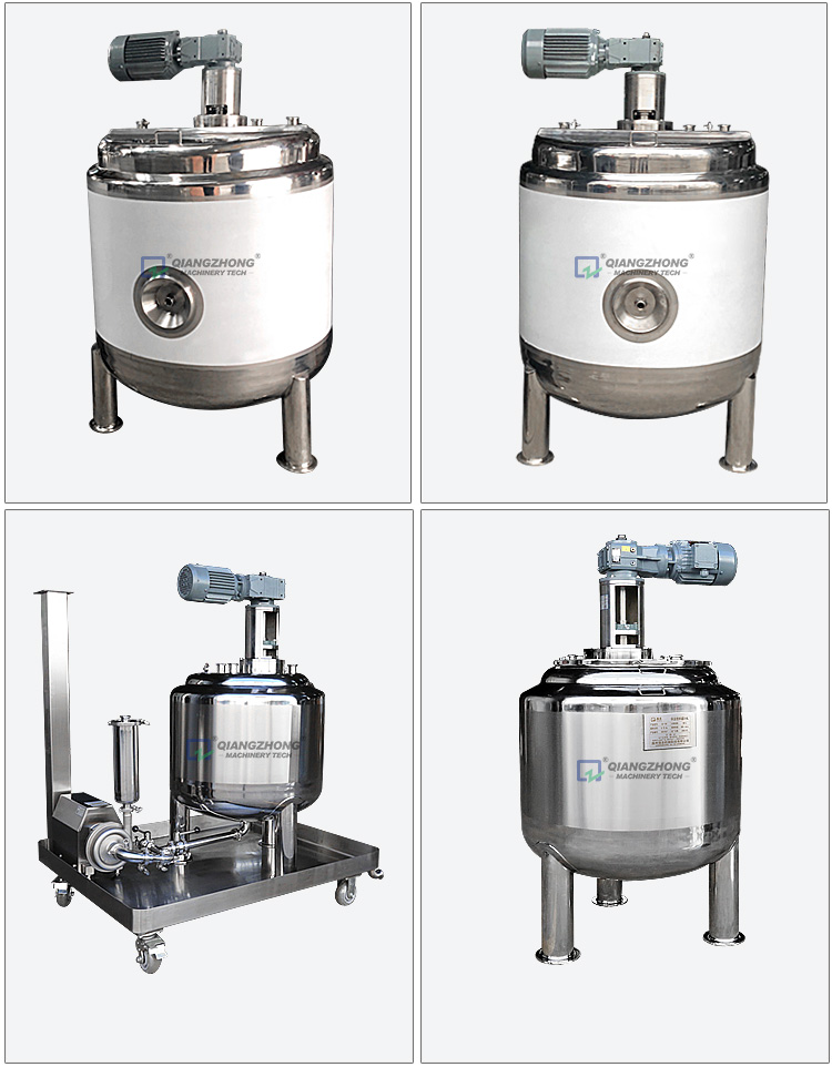 Sanitary stainless steel steam heating mixing tank 06