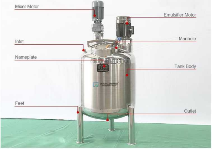 Single-layer elliptical head dispersion mixing tank 02