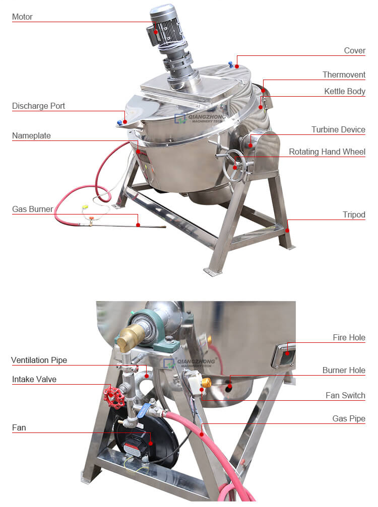 Tiltable Gas Heating Jacketted Kettle 03