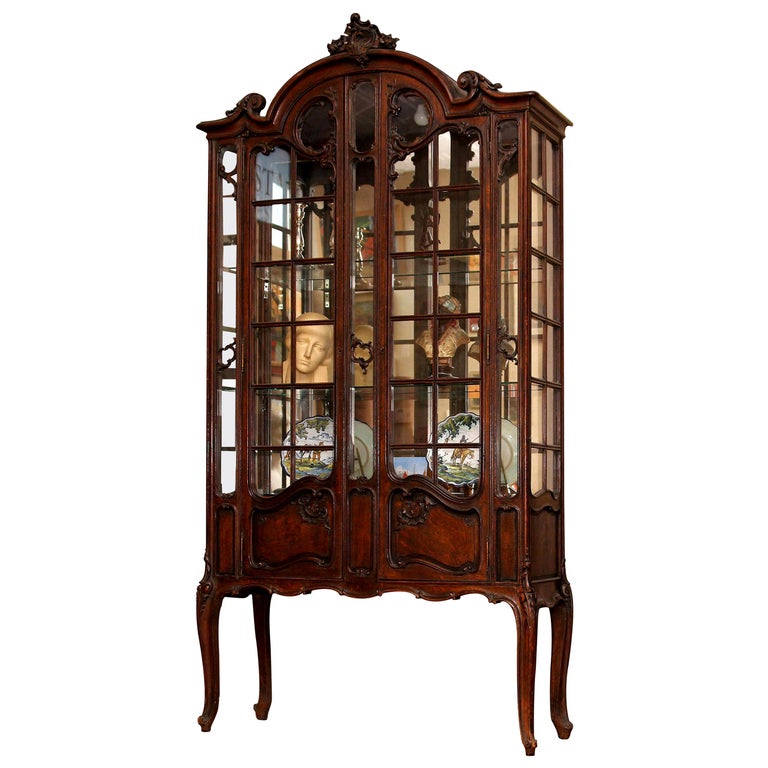 French Louis XV-Style Marquetry Cabinet FH-1689 | Antique Warehouse