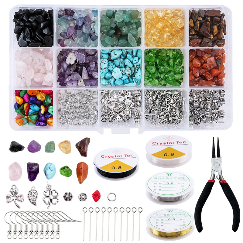 Factory-made Glass Natural Gemstone Bead Kit: Perfect for Handcrafted Jewelry