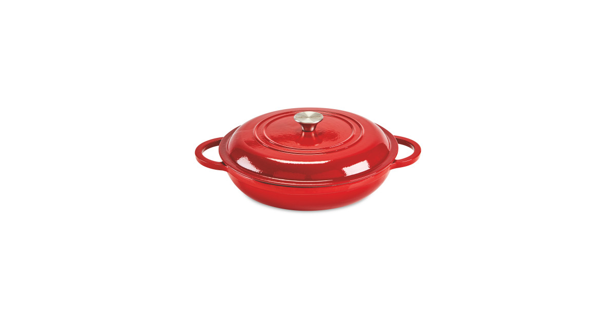 Tower Cast Iron Shallow Casserole Dish Red - 28cm Prentice Home
