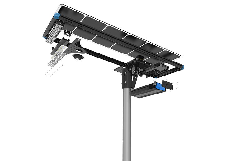 Easy Installation All in One Integrated 100W Solar Powered LED Street Light Automatic on-off