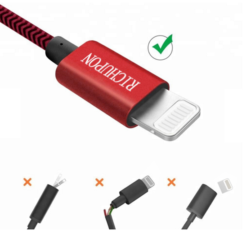 Factory-Direct Lightning Cable | Nylon Braided MFI & Upgraded C89 USB ...