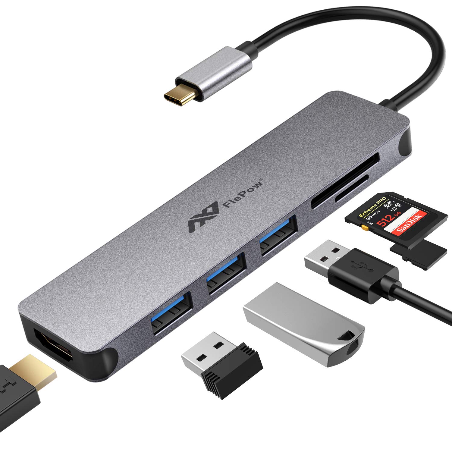 USB C Hub, SIDARDOE Multiport Type-C Hub Adapter