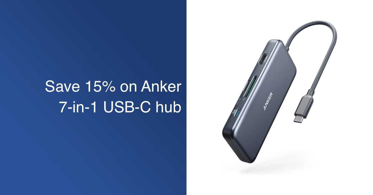 Anker USB C Hub, 7-in-1 USB <a href='/c-adapter/'>C Adapter</a>, with 4K USB C to HDMI, microSD/SD Card Reader, 3 USB 3.0 Ports, with 60W Power Delivery for MacBook Pro, Galaxy, iPhone 12 and More | Shariey.com