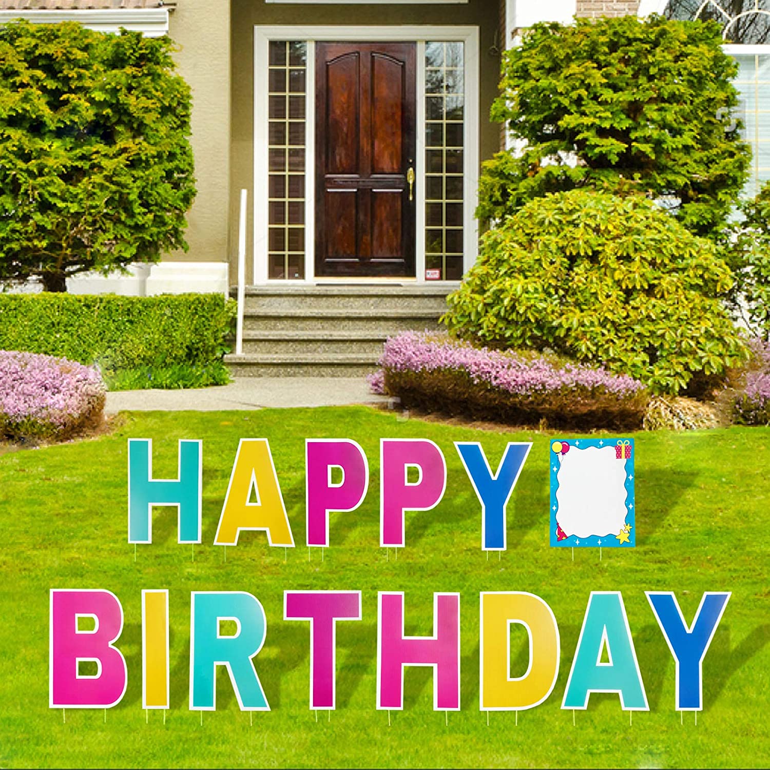Premium 16-Inch <a href='/happy-birthday-yard/'>Happy Birthday Yard</a> Sign - Factory Direct, Colorful Lawn Decor with Stakes - Waterproof Outdoor Party Supplies