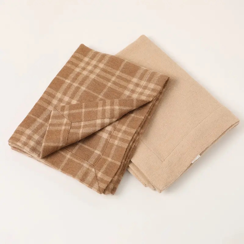 designer check camel throw blanket winter women men warm wool <a href='/cashmere-home-blanket/'>cashmere home blanket</a> scarves shawl